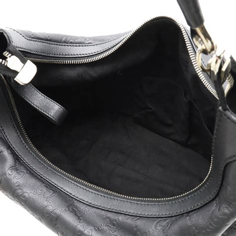 GUCCI sima shoulder bag handbag leather black 232961